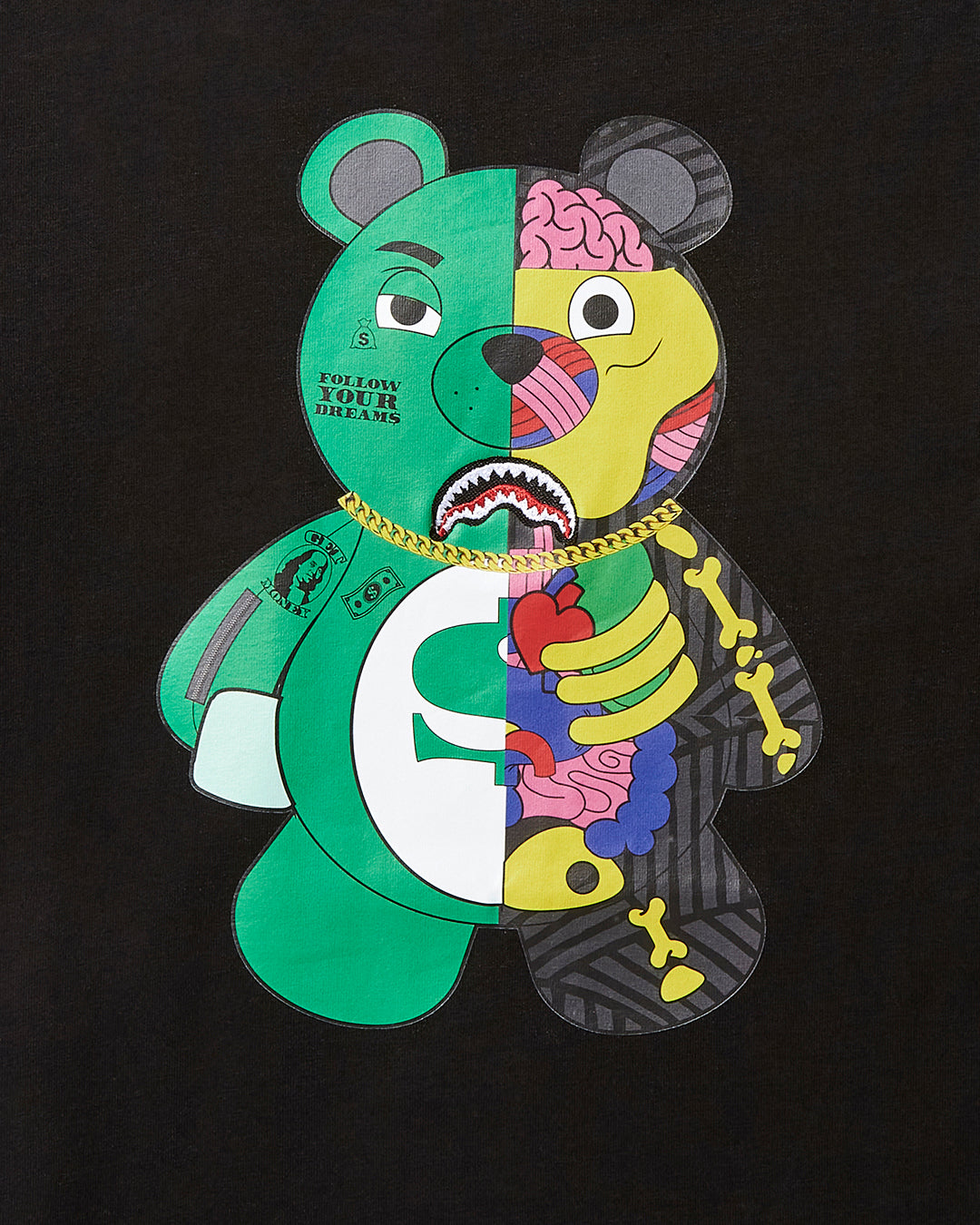 Youth Anatomy Bear T-Shirt Black - Image 5