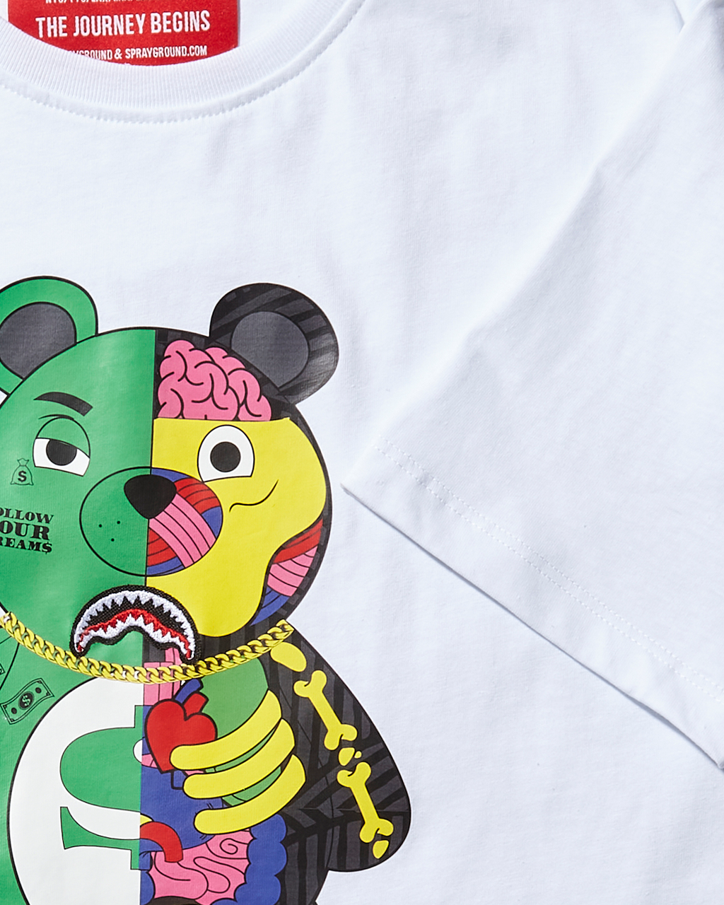 Youth Anatomy Bear T-Shirt White - Image 4