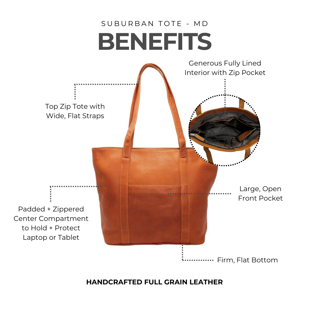 Suburban Leather Tote Bag - Md - Image 7