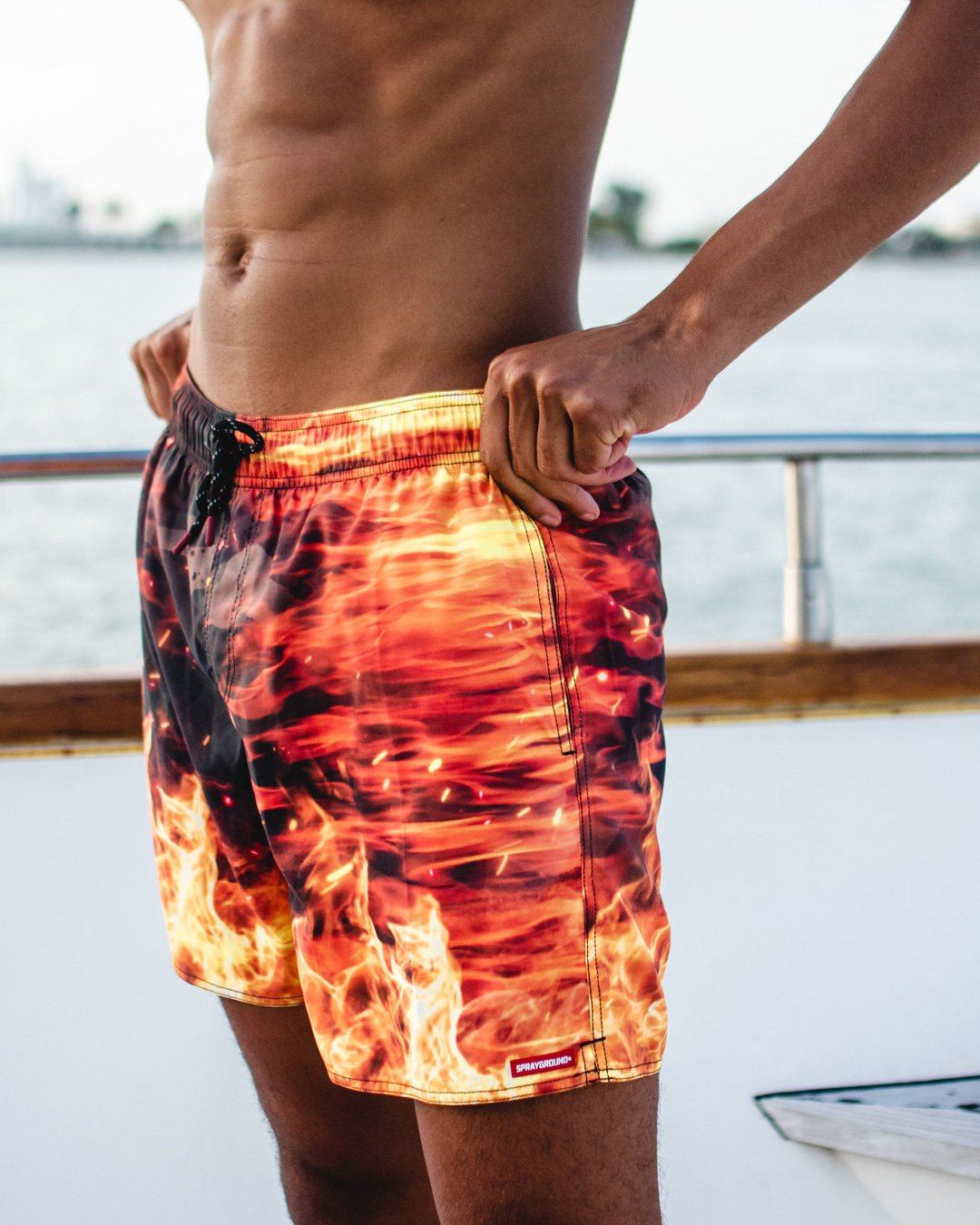 Camo Fire Shoto Swim Trunks - Image 2