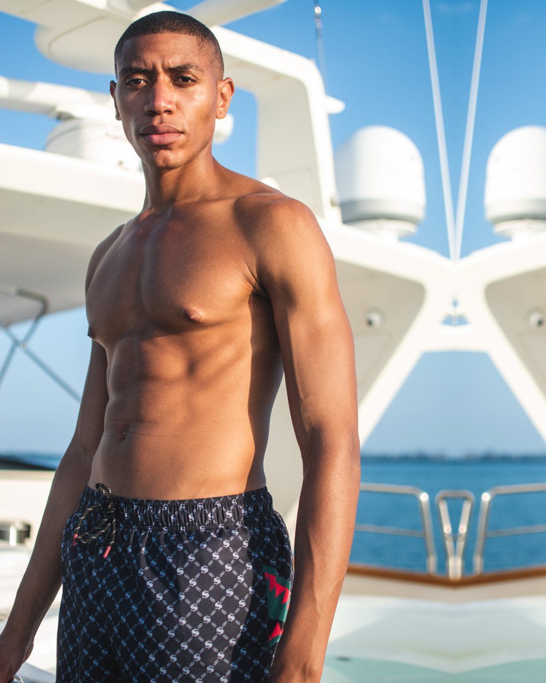 Midnight Money Pattern Shoto Swim Trunks - Image 6