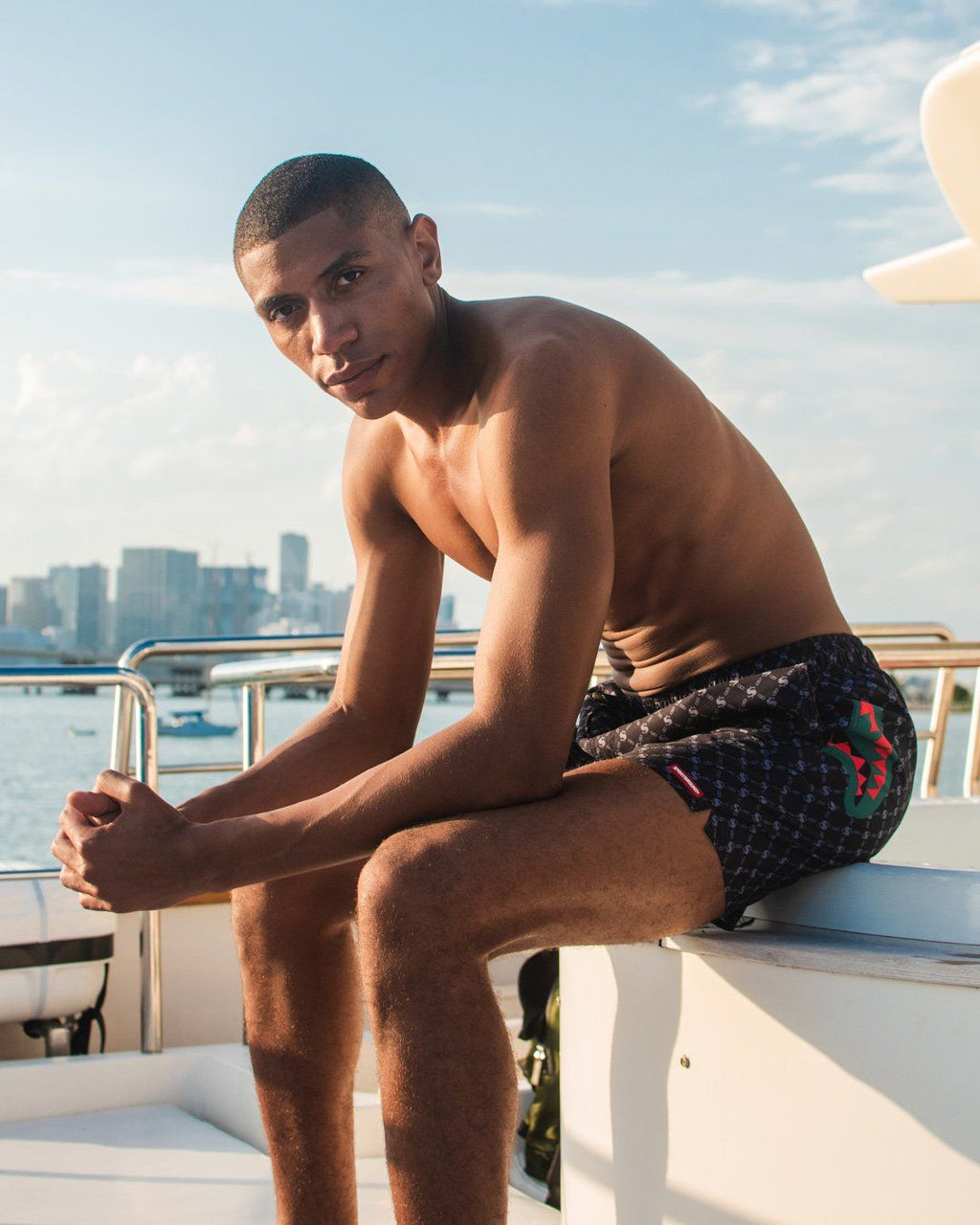 Midnight Money Pattern Shoto Swim Trunks - Image 7