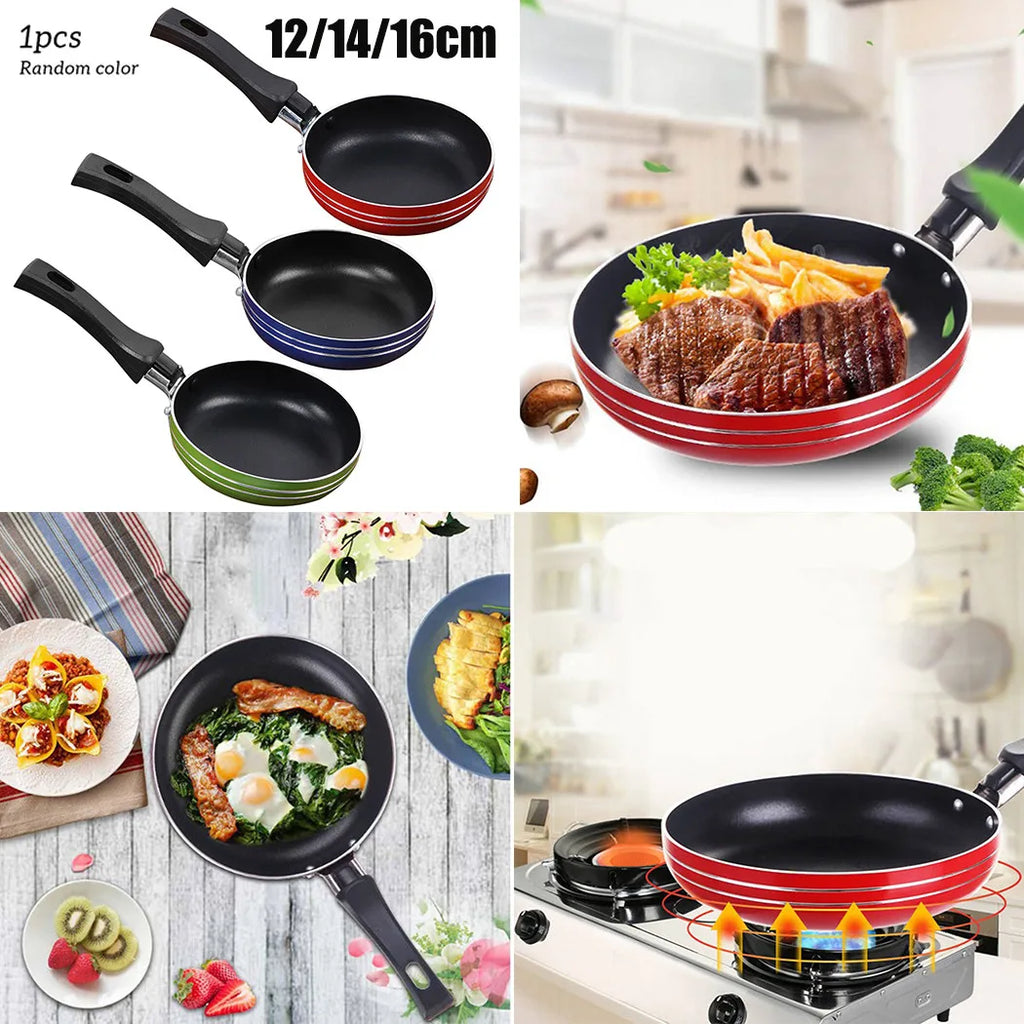 12cm/14cm/16cm Mini Frying Pan Non-Stick Steel Frypan Pot Saucepan Random Color For Cookware Kitchen Cookware - Image 3