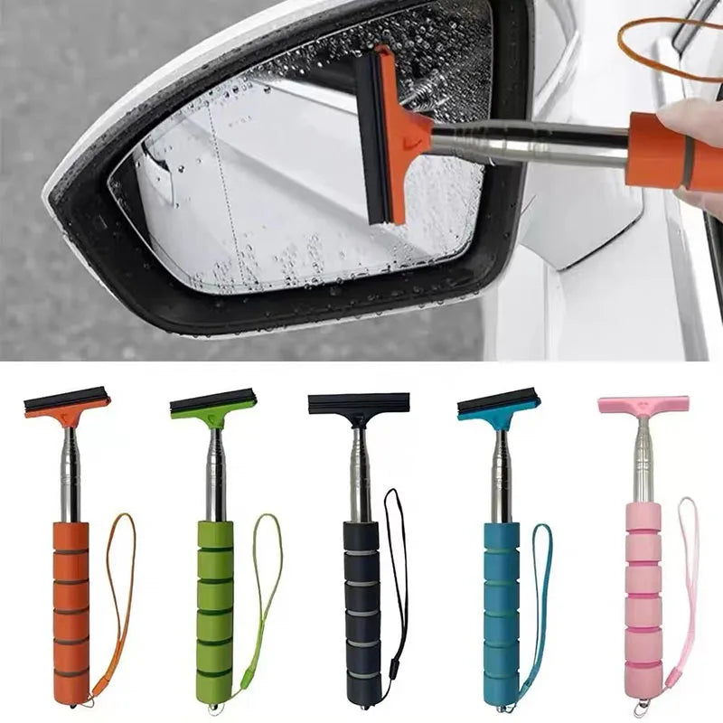 Car Rearview Mirror Wiper Cleaning Tool Auto Glass Mist Cleaner Scraper Car Accessories Handle Telescopic Window - Image 7