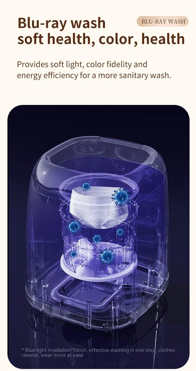 Small Washing Machine for Underwear Children's Clothes mini Washer fully automatic Portable Washing Machine - Image 15
