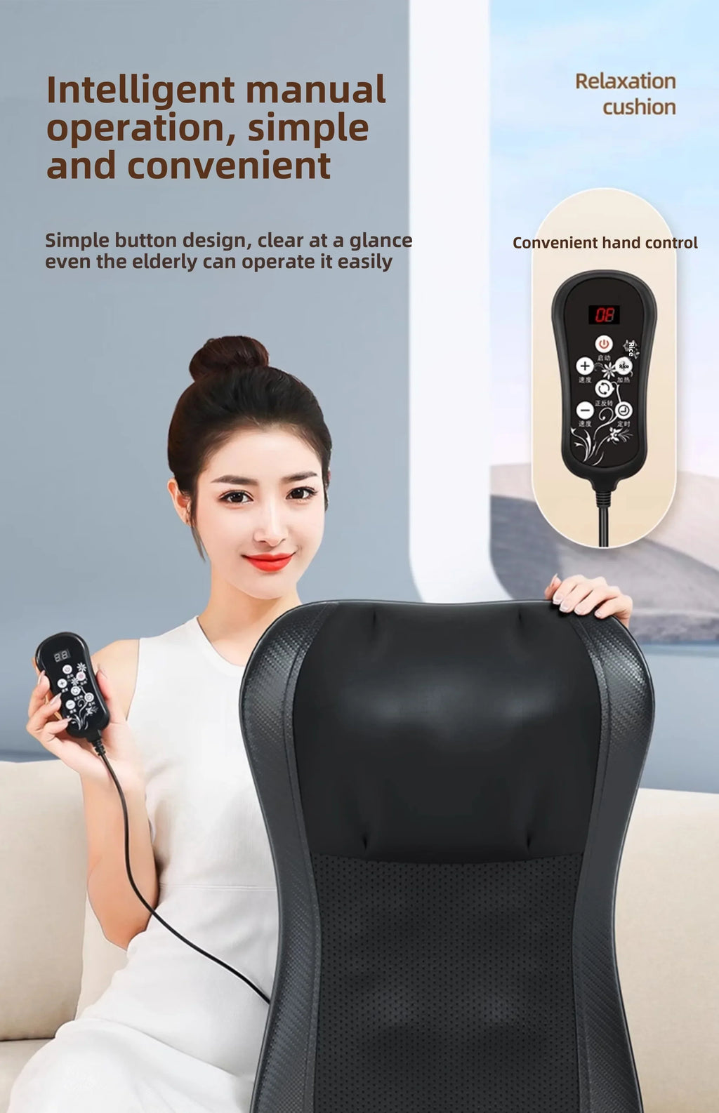 JAIYORL Shiatsu Neck & Back Massage Pillow - Image 9