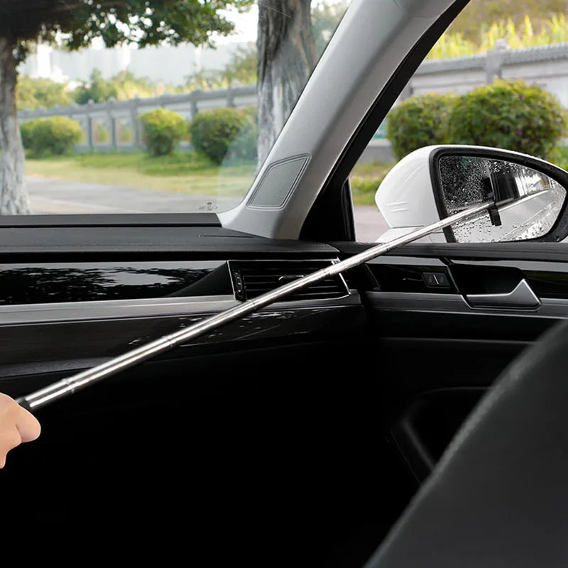 Car Rearview Mirror Wiper Cleaning Tool Auto Glass Mist Cleaner Scraper Car Accessories Handle Telescopic Window - Image 2