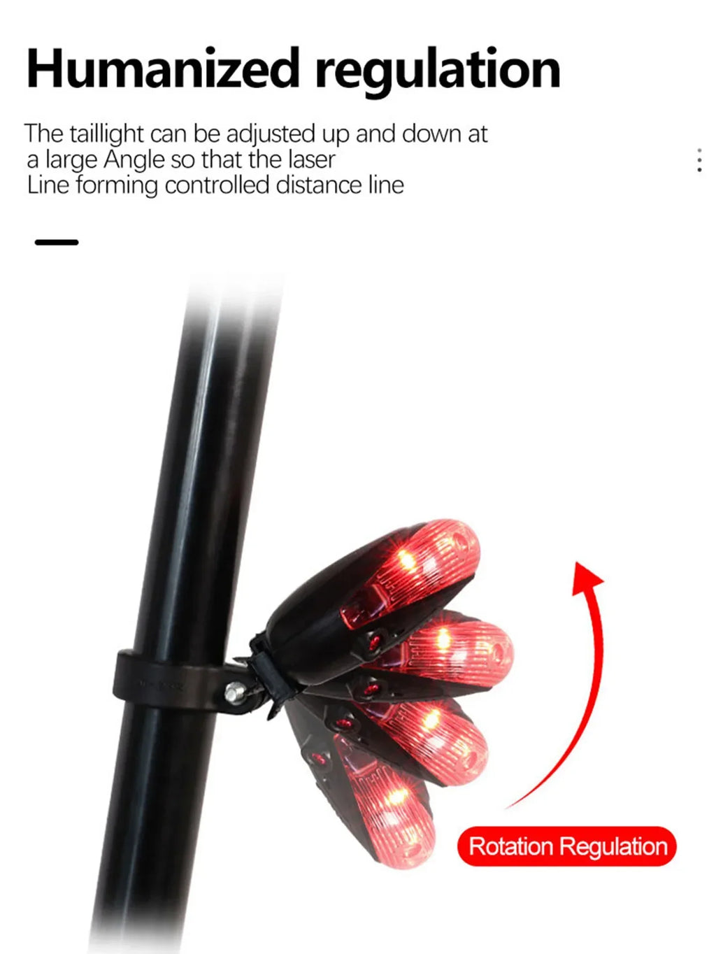 5 LED Bicycle Tail Light with Laser Safety Beam - Image 6