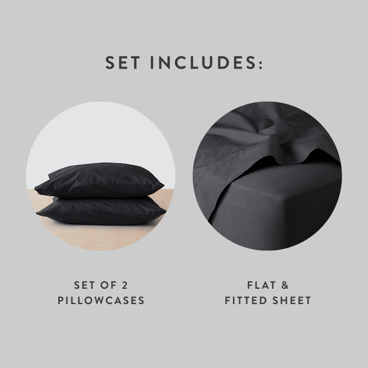 Stonewashed Organic Cotton Percale Sheet Set - Image 47