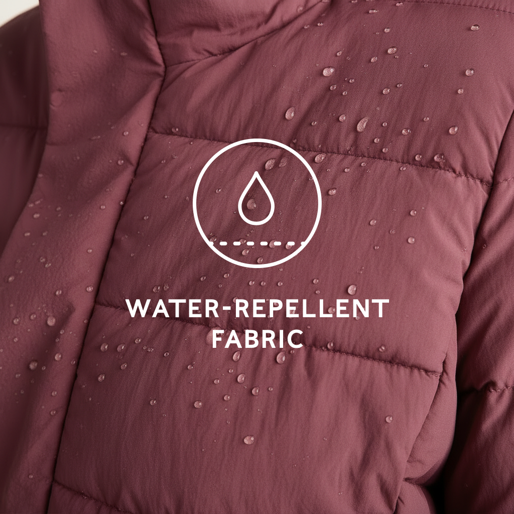 Sleight Womens Short Insulated Parka - Burgundy - Image 10