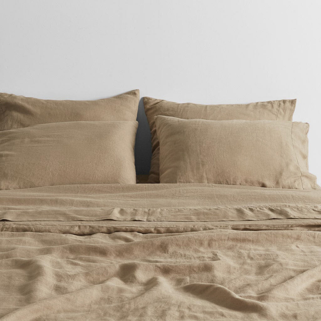 Stonewashed Linen Bed Bundle - Barley