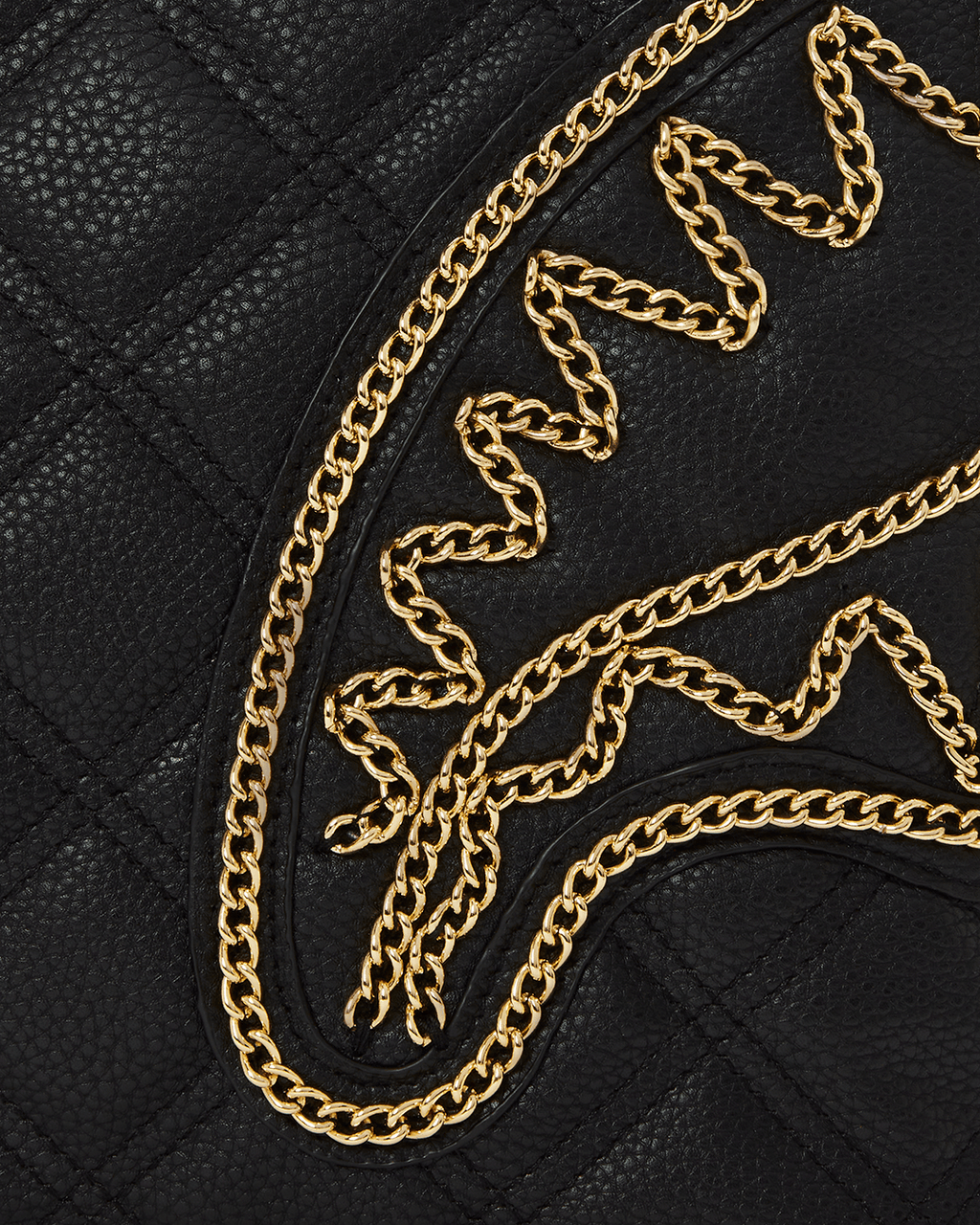 Noir Quilt Gold Chain Shark Tote - Image 11