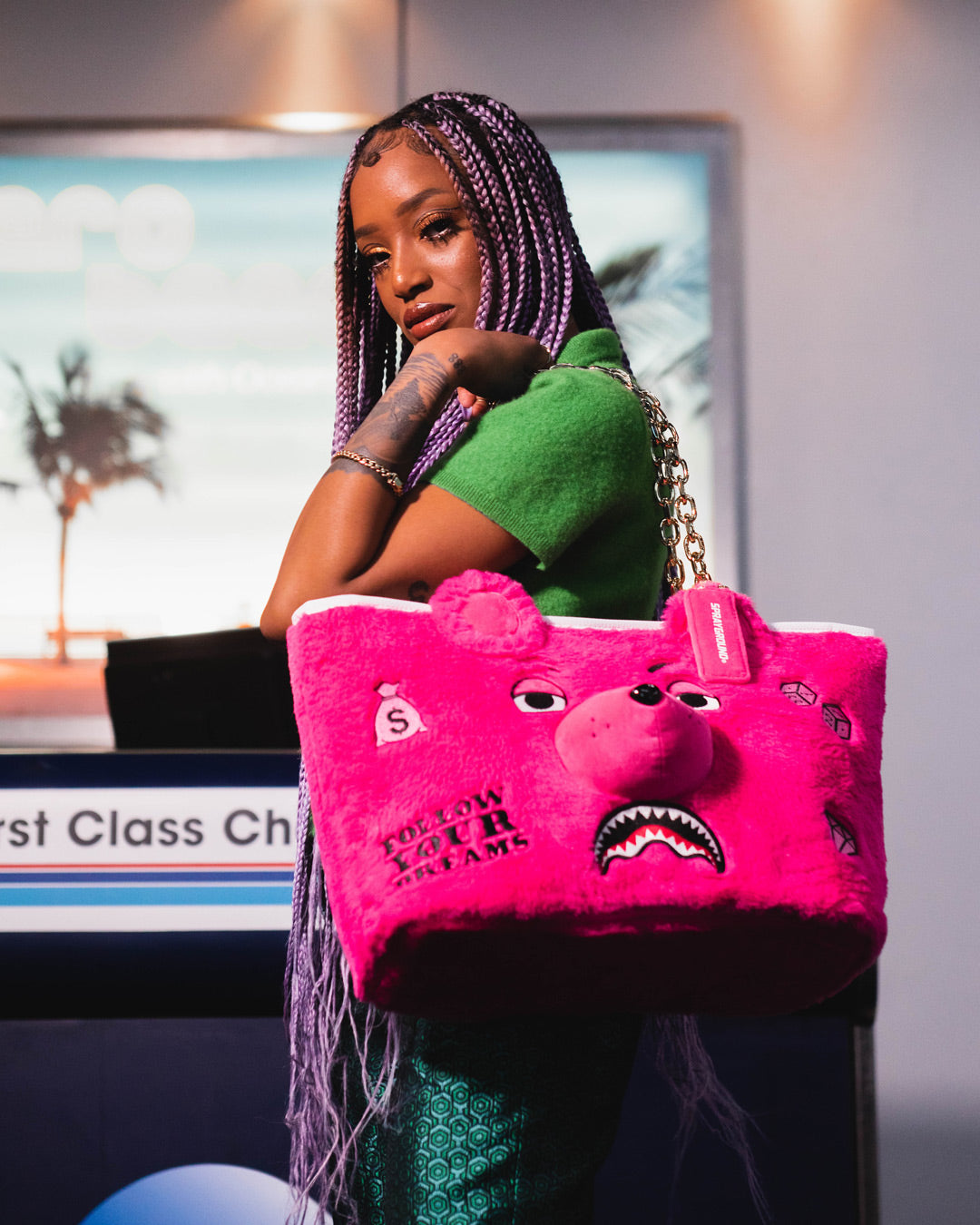 Plush Moneybear Tote (Pink) - Image 6