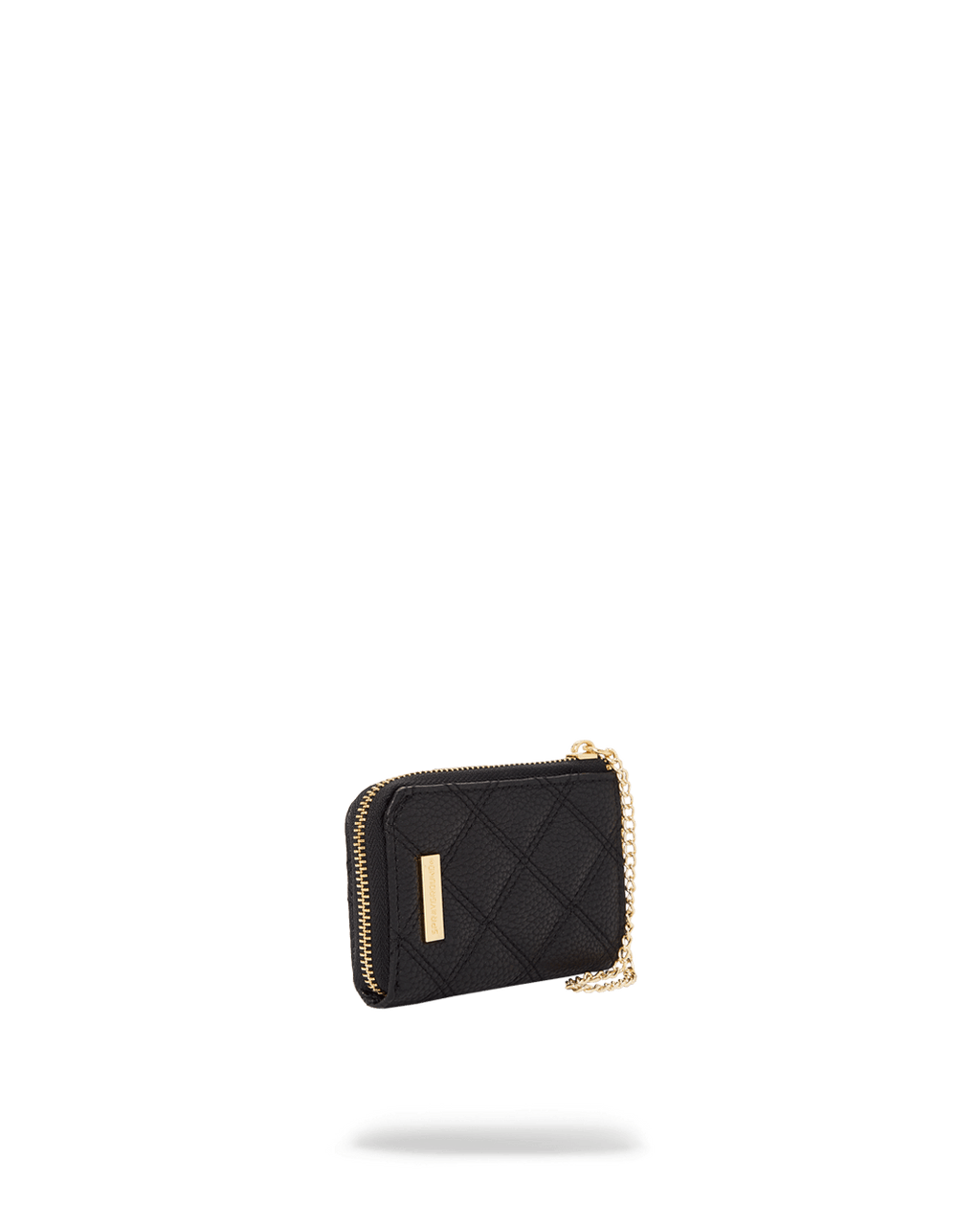 Noir Quilt Gold Chain Shark Wallet - Image 3