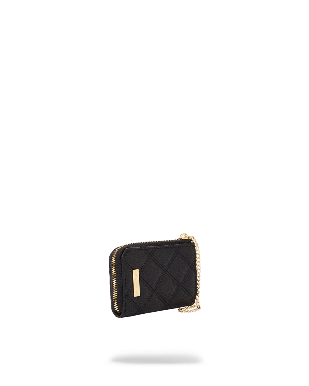 Noir Quilt Gold Chain Shark Wallet - Image 3