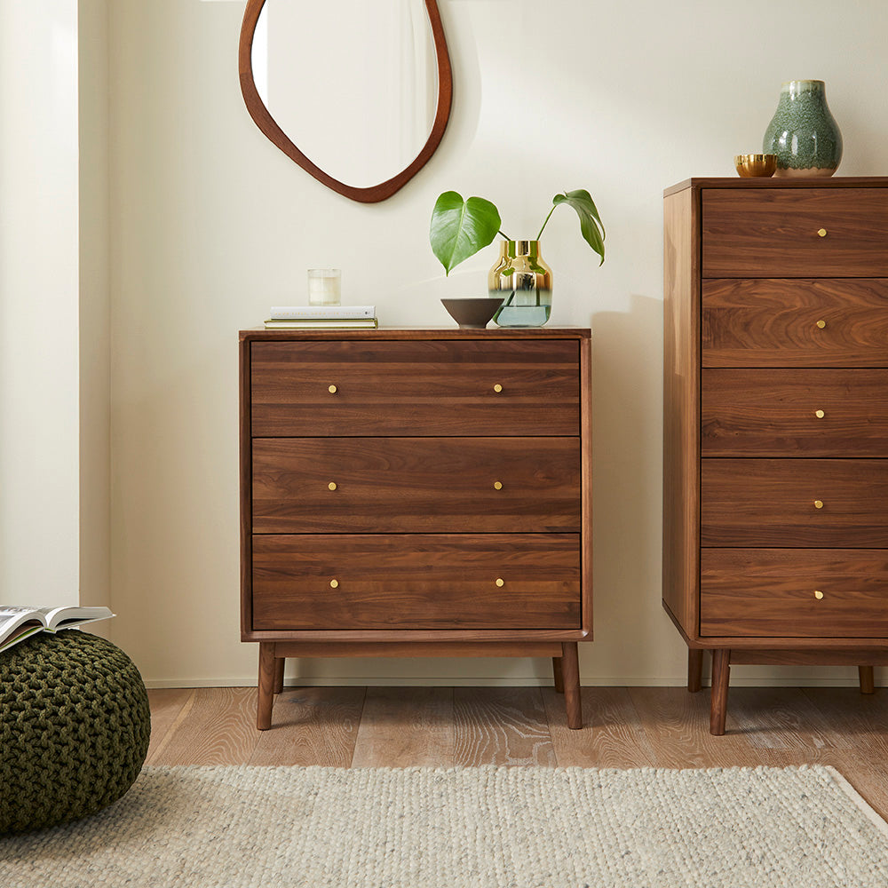 Wright Walnut Chest of 3 Drawers - Image 5