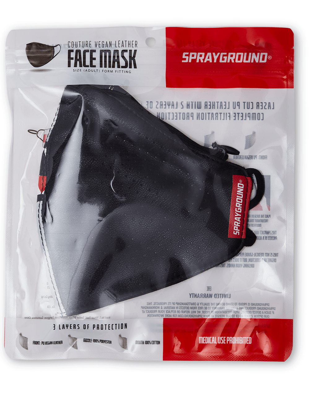 Damage Control Stash Pocket Vegan Leather Face Mask - Image 8