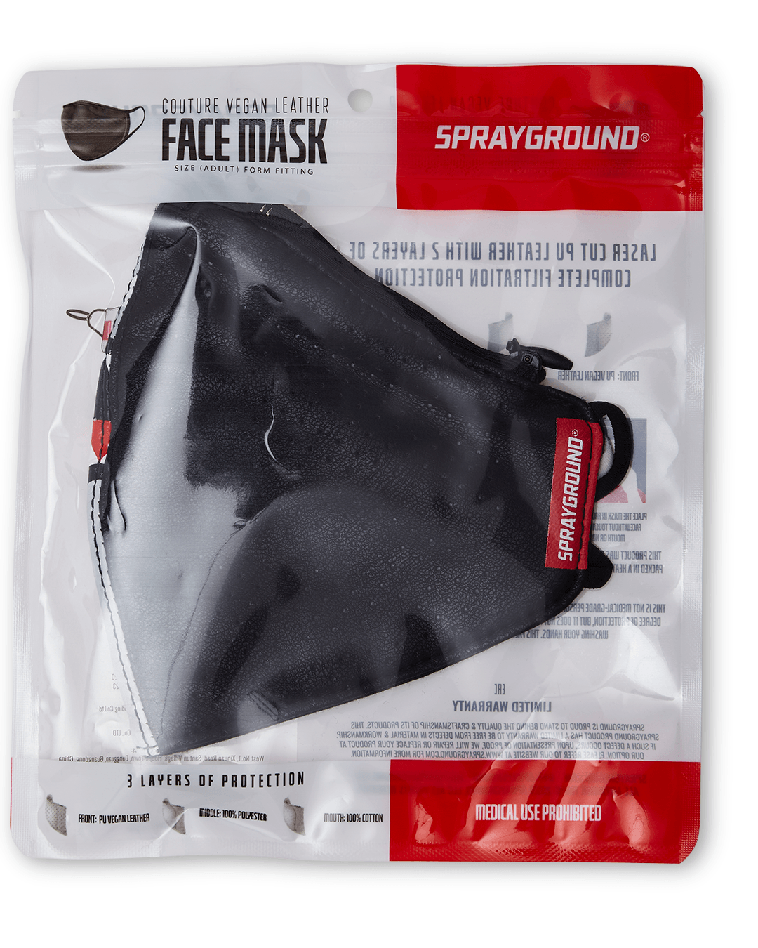 Damage Control Stash Pocket Vegan Leather Face Mask - Image 8
