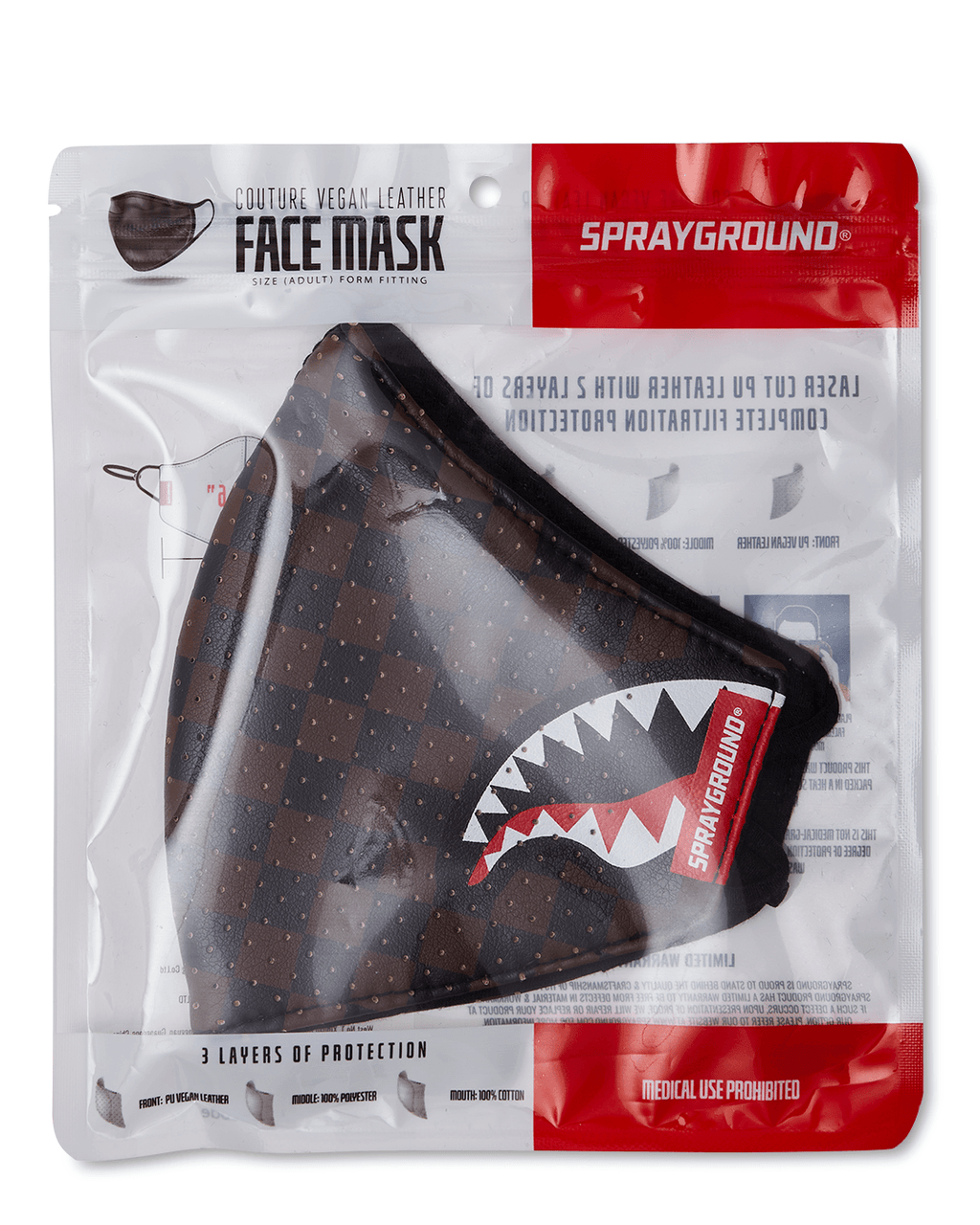 Sharks in Paris Vegan Leather Face Mask - Image 10