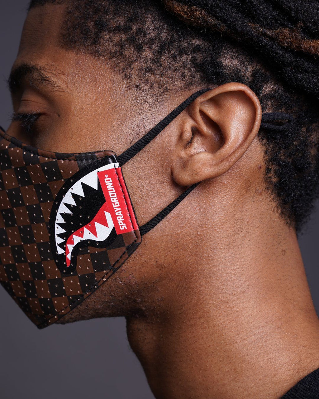 Sharks in Paris Vegan Leather Face Mask - Image 9