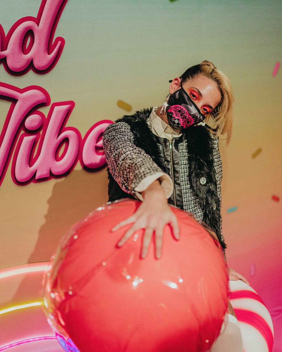 3AM Pink Drip Face Mask - Image 6