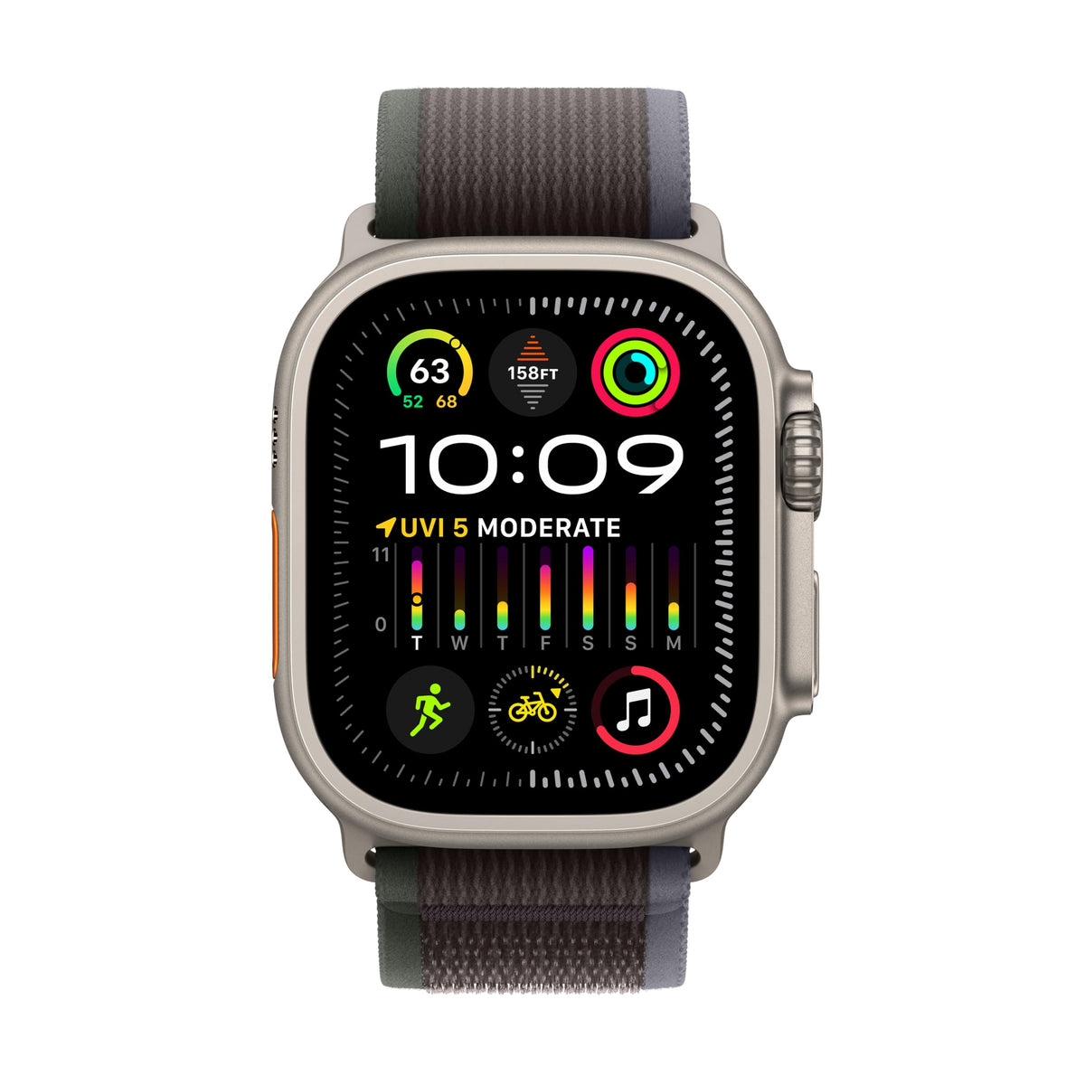 Apple Watch Ultra 2 (GPS + Cellular 49mm) Titanium Case with Blue/Black Trail Loop - M/L - MRF63LW/A - Image 2