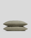 Brushed Cotton Quilted Sham Set (Moss)