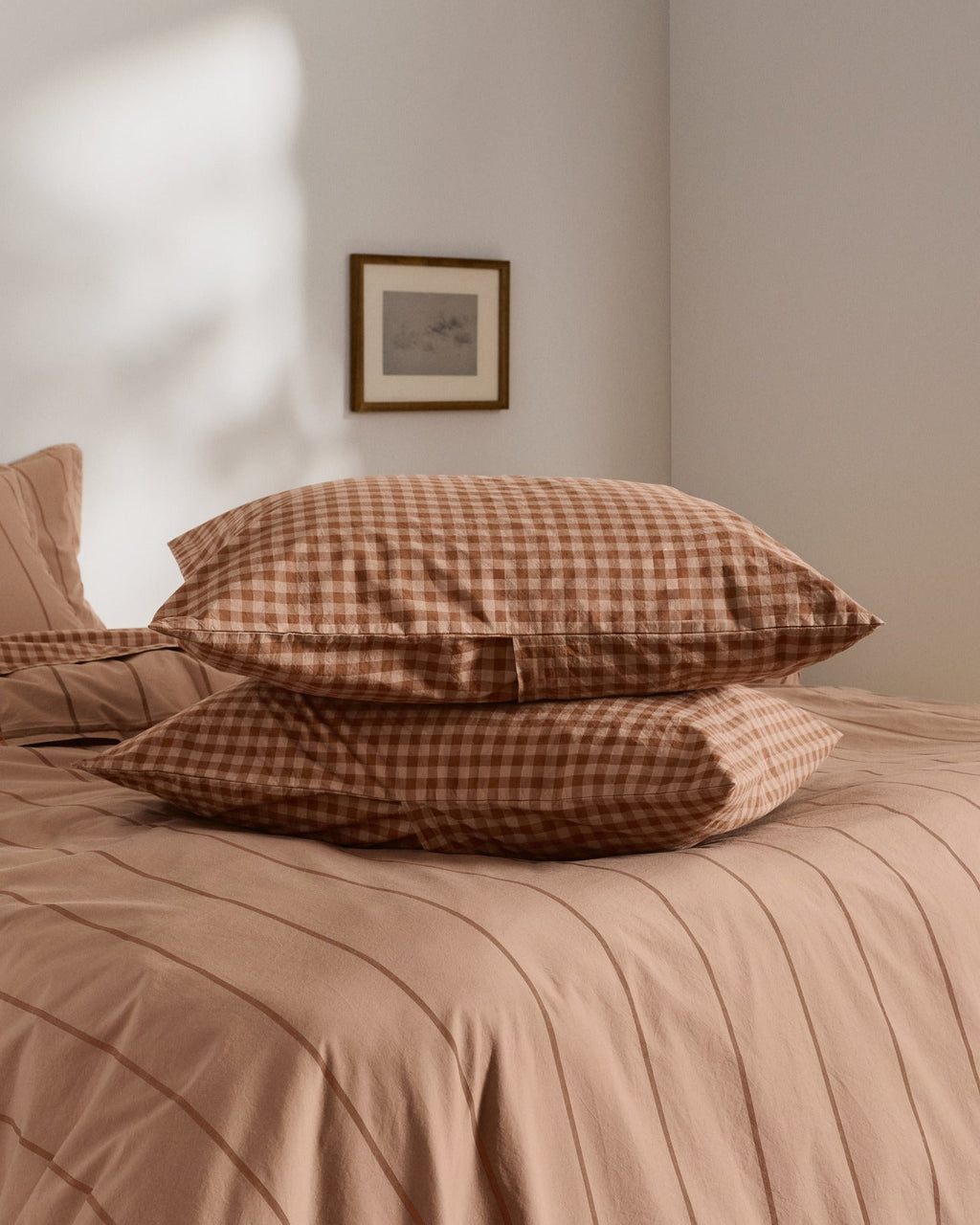 Brushed Cotton Pillowcase Set (Adobe Check) - Image 2