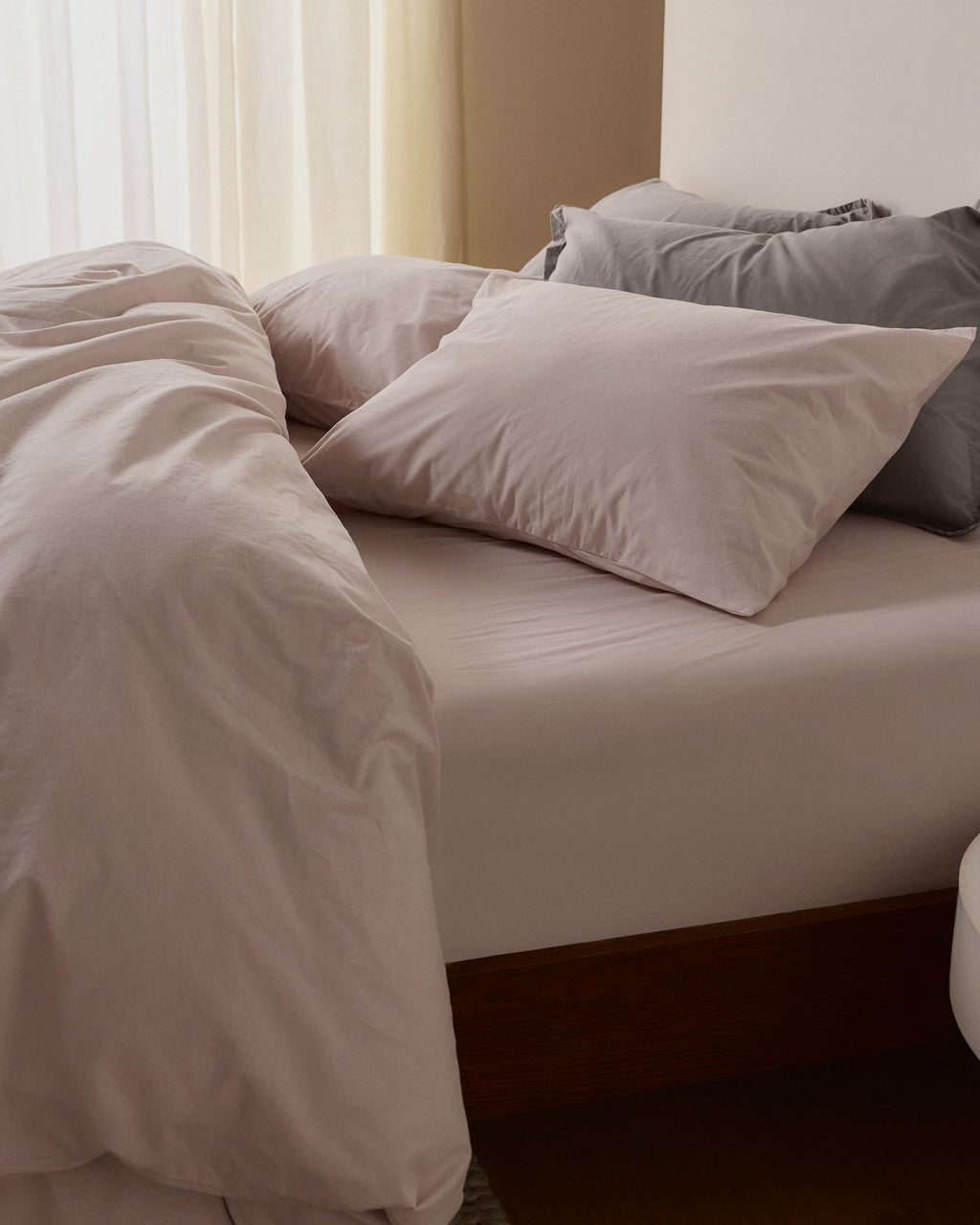 Brushed Cotton Fitted Sheet (Blush) - Image 2