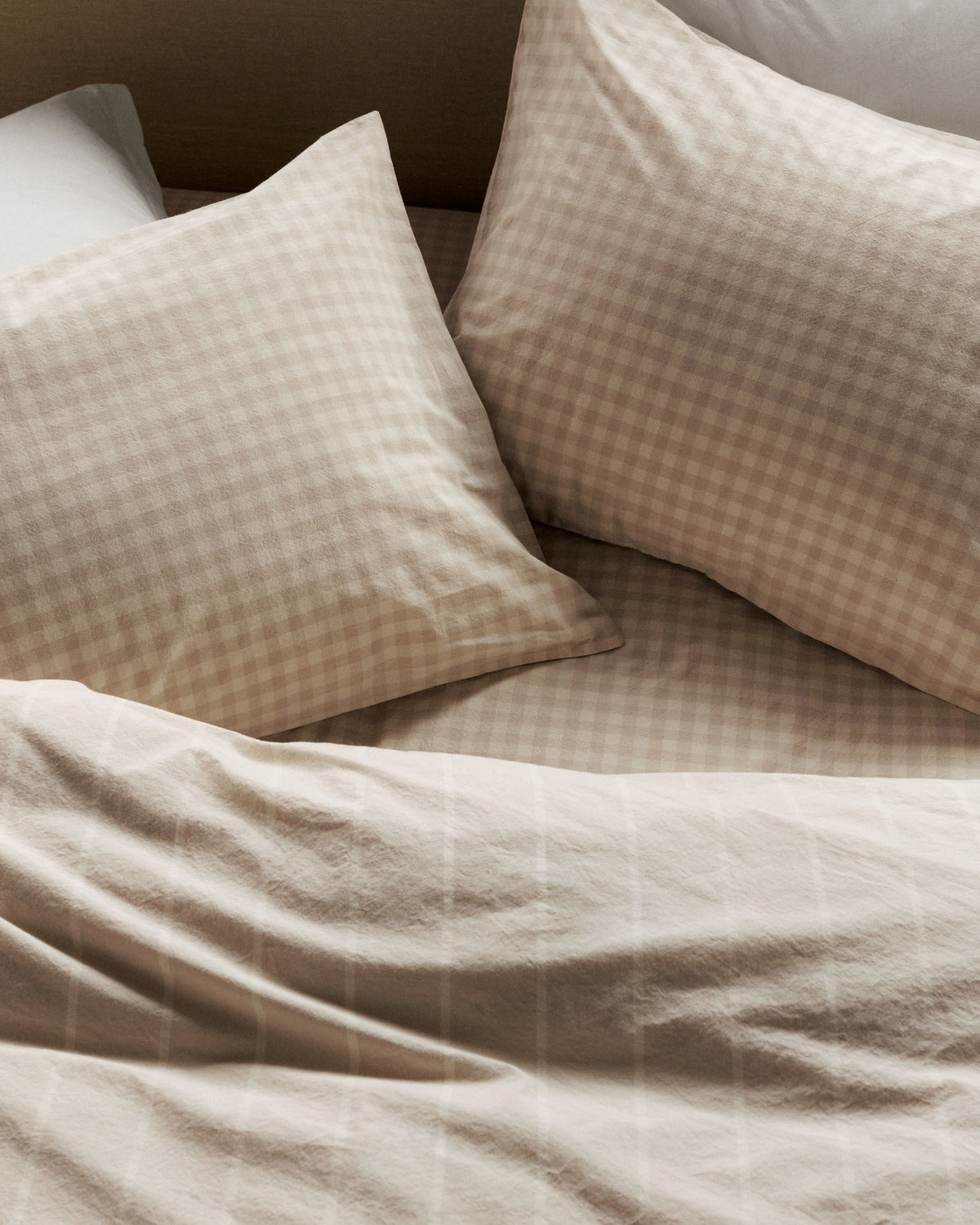 Brushed Cotton Venice Set - Bone Check/Stripe F/Q - Image 4