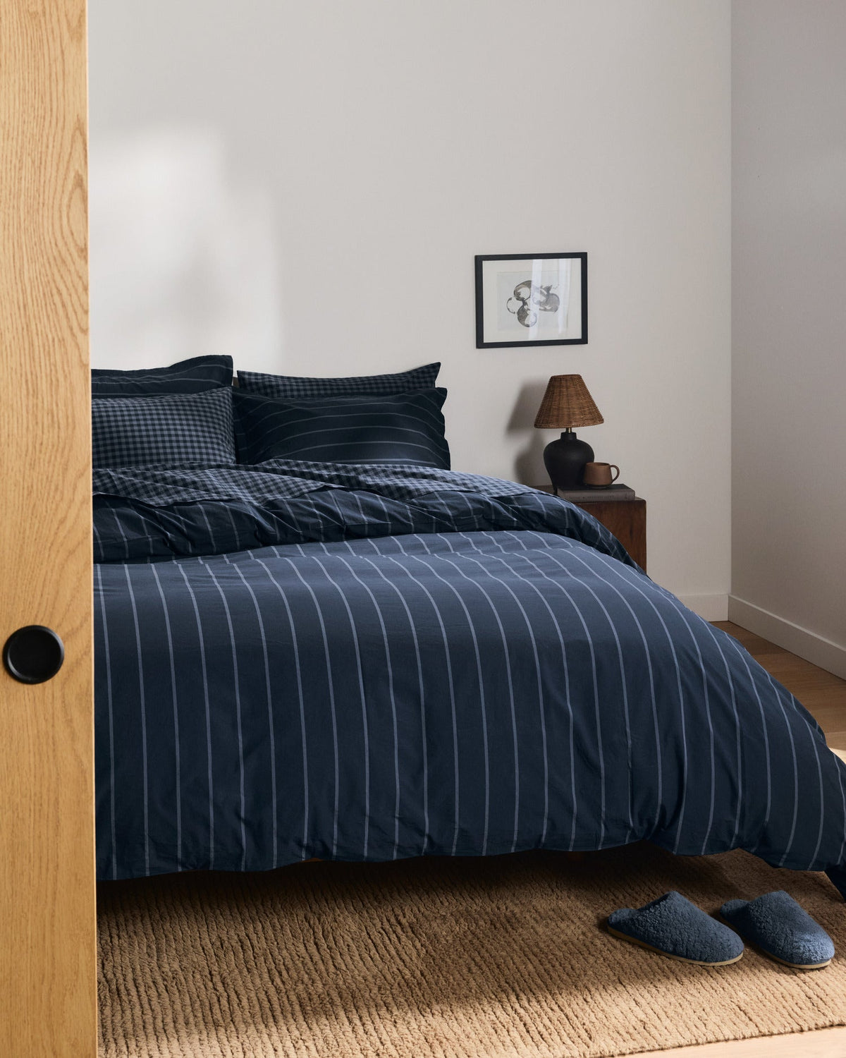 Brushed Cotton Duvet Cover Set - Dusk Stripe TW/XL - Image 2