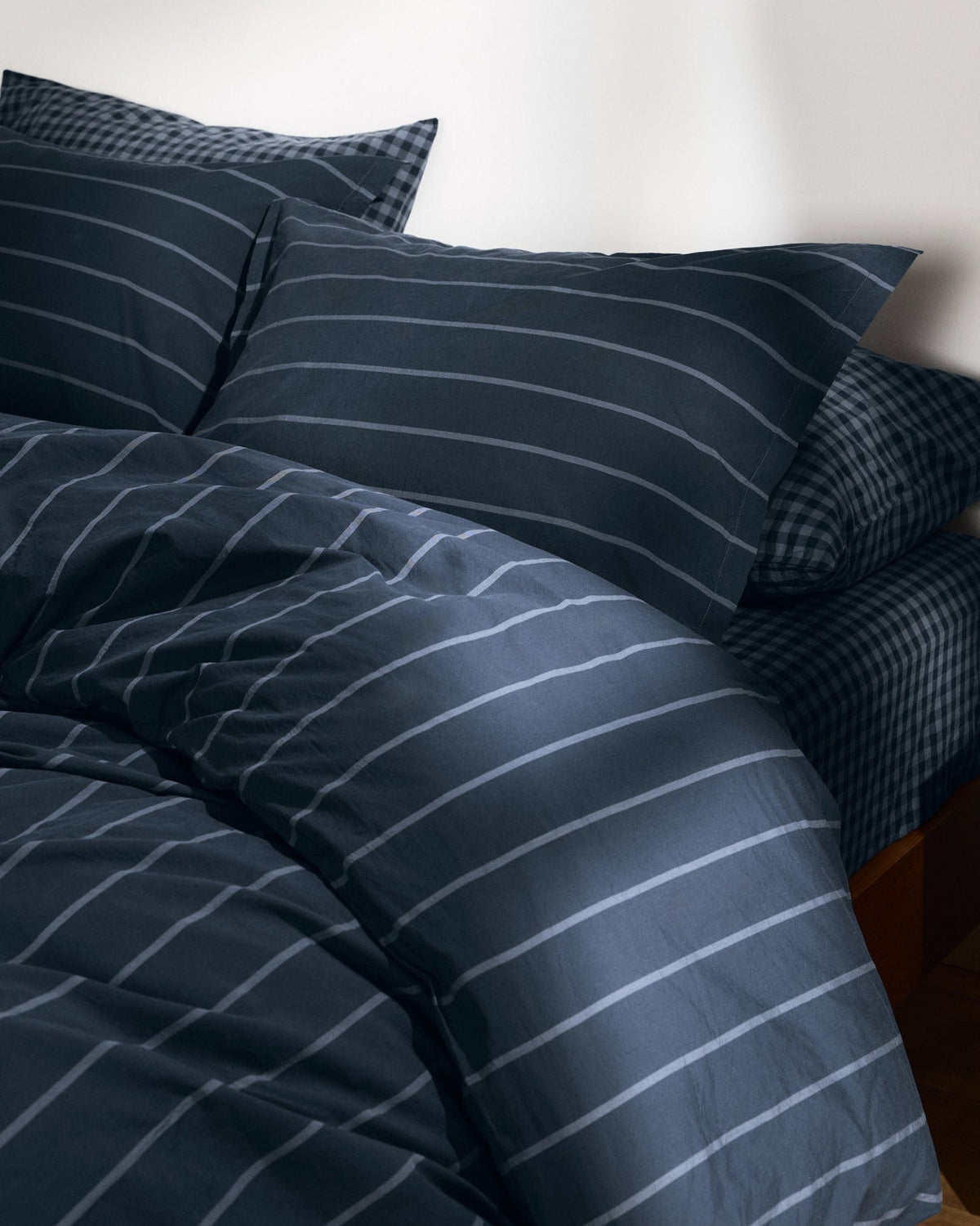 Brushed Cotton Duvet Cover Set - Dusk Stripe TW/XL - Image 4