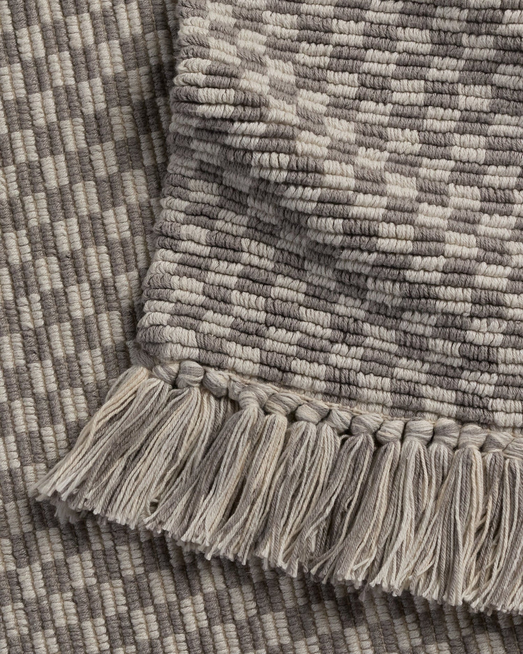 Organic Checkered Bath Rug (Pebble and Dove) - Image 3