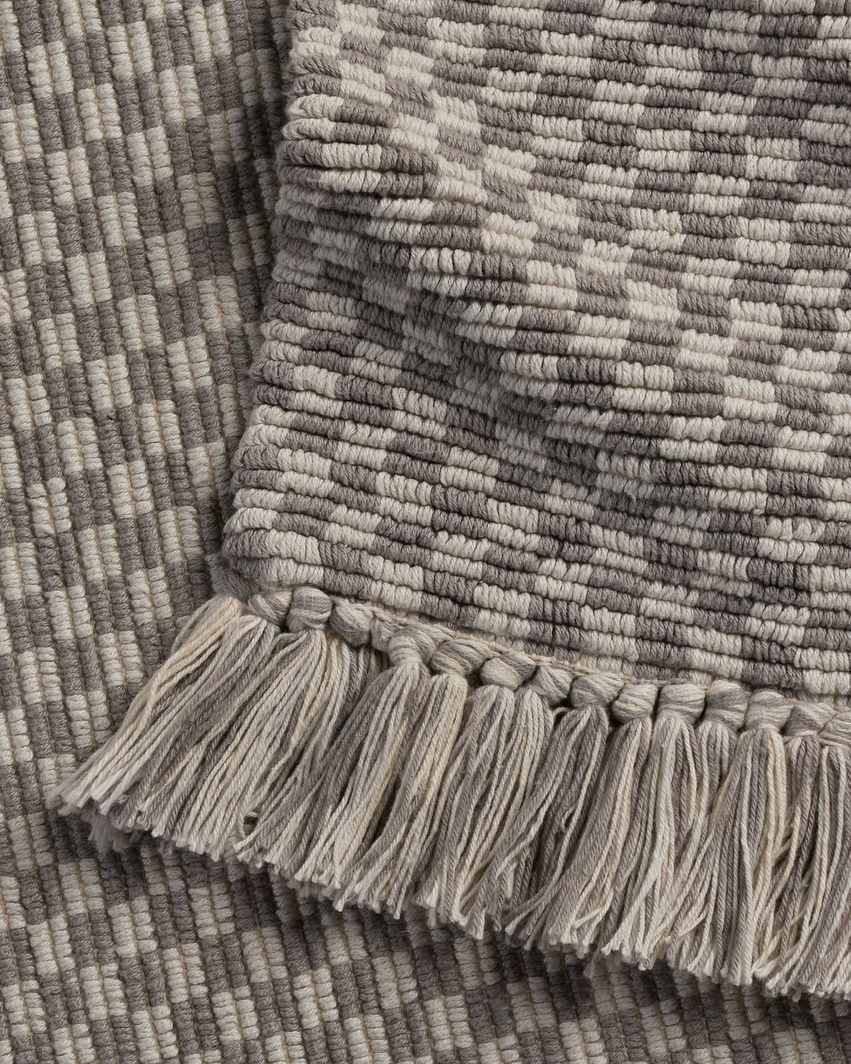 Organic Checkered Bath Rug (Pebble and Dove) - Image 3