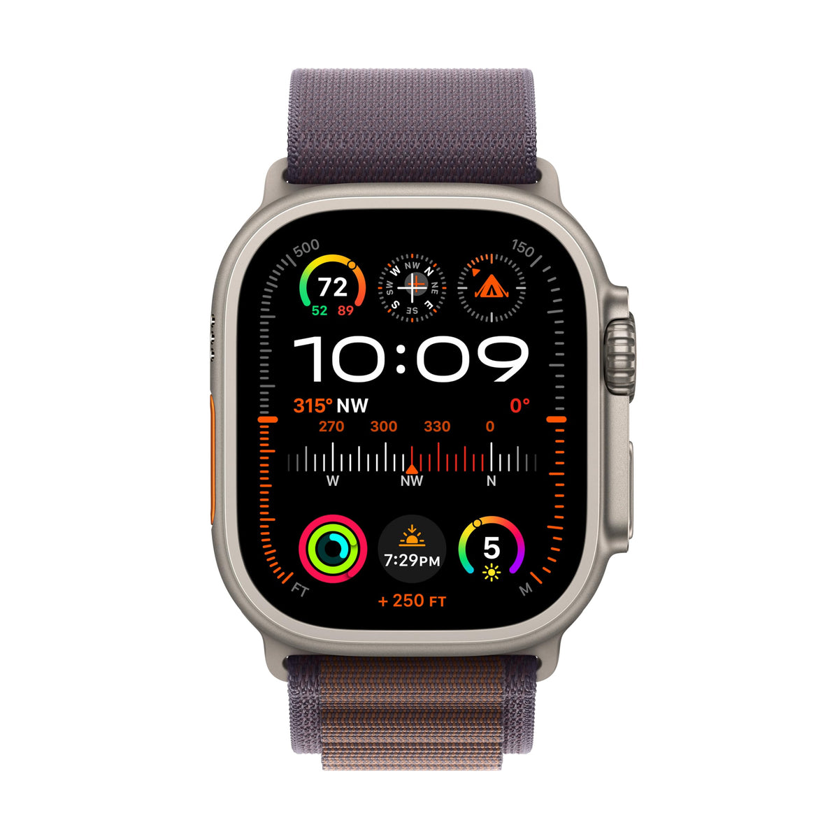 Apple Watch Ultra 2 (GPS + Cellular) 49mm Titanium Case with Indigo Alpine Loop (Small) - MRER3LW/A - Image 2
