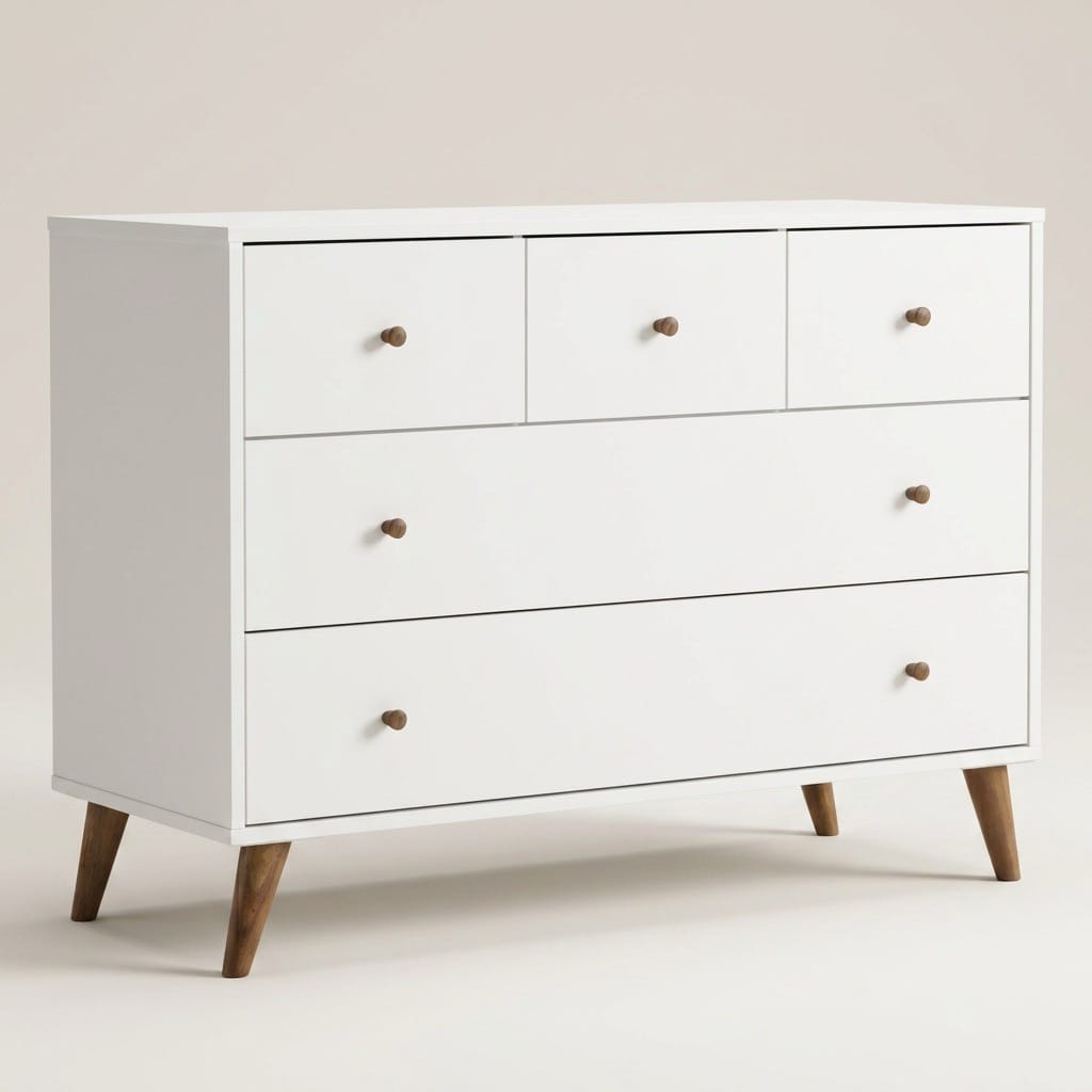 Dadada Austin 5-Drawer Dresser - White / Walnut Oak - Image 2