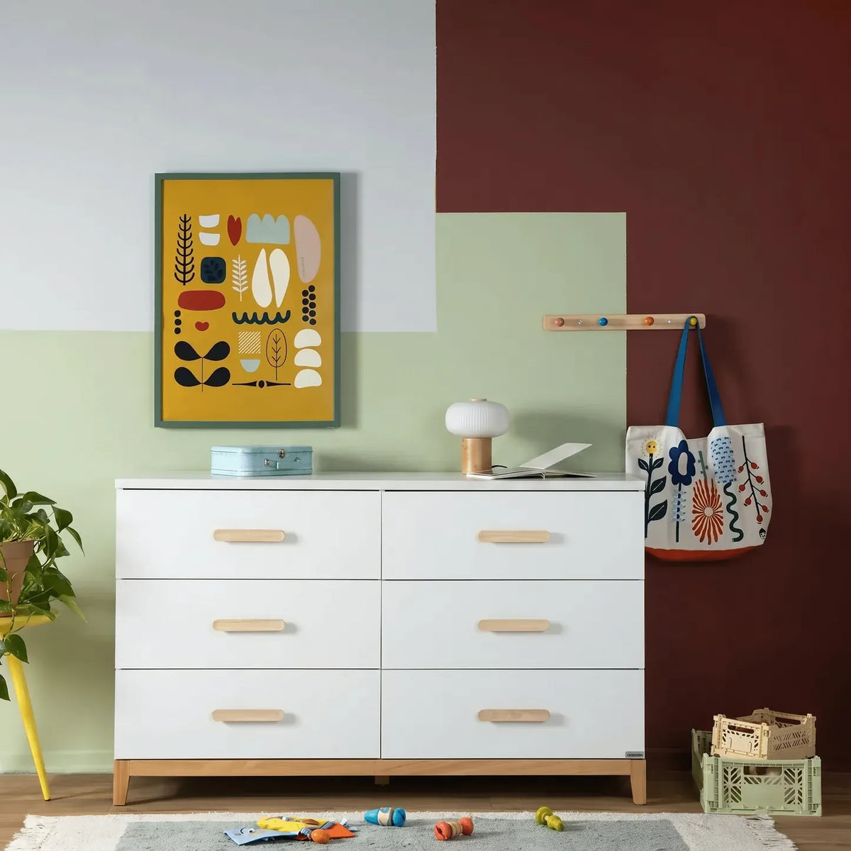 Dadada Lala Big 6-Drawer Dresser - White / Natural - Image 2