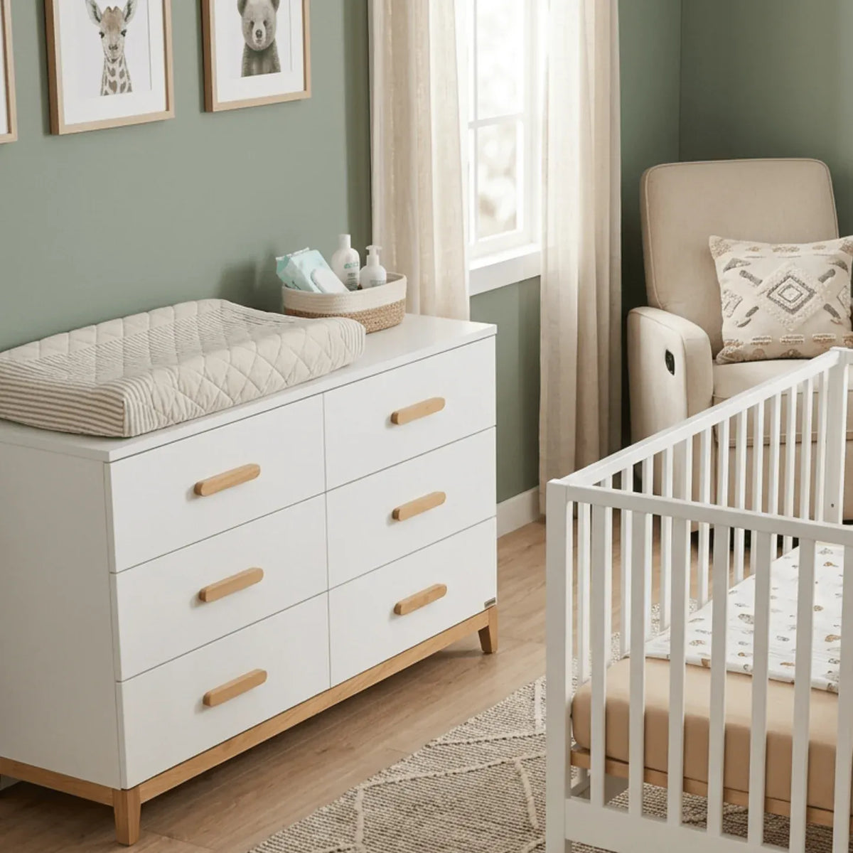 Dadada Lala Big 6-Drawer Dresser - White / Natural - Image 4