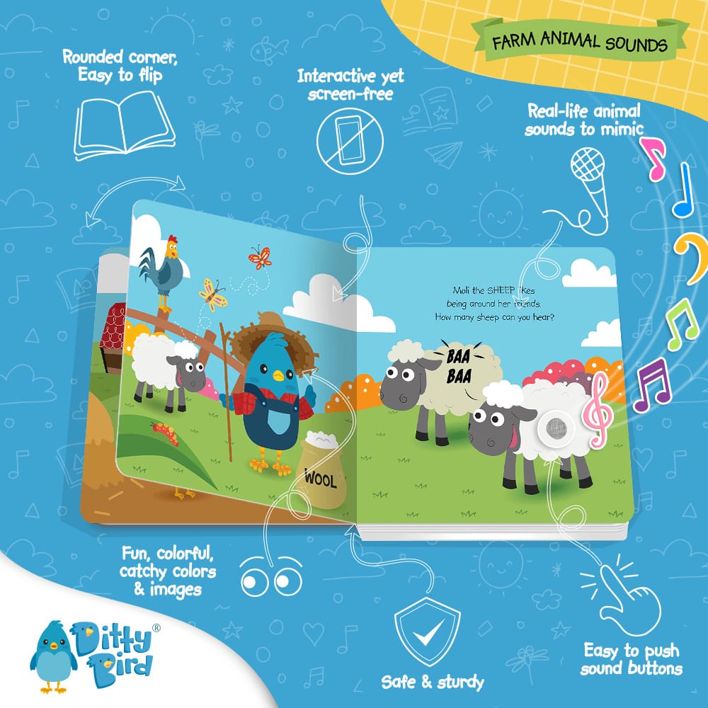Ditty Bird Musical Books - Farm Animal Sounds - Image 4