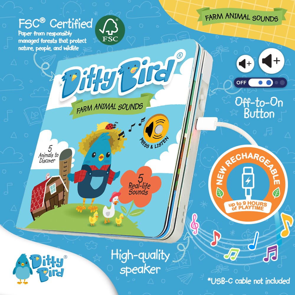 Ditty Bird Musical Books - Farm Animal Sounds - Image 2