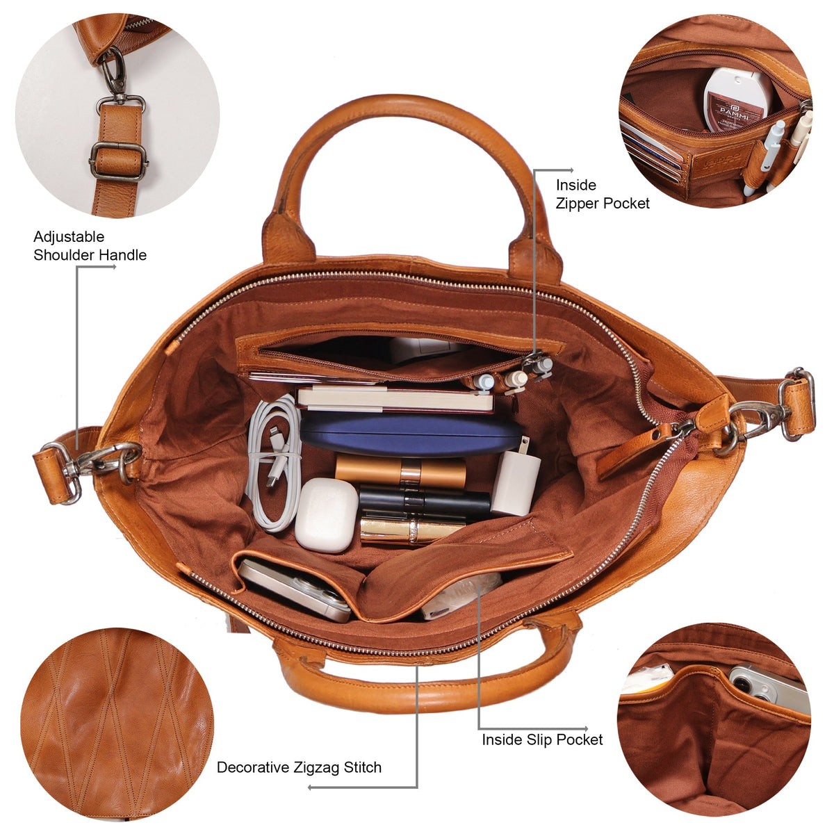 Claudia Diamond Leather Crossbody Bag - Image 15
