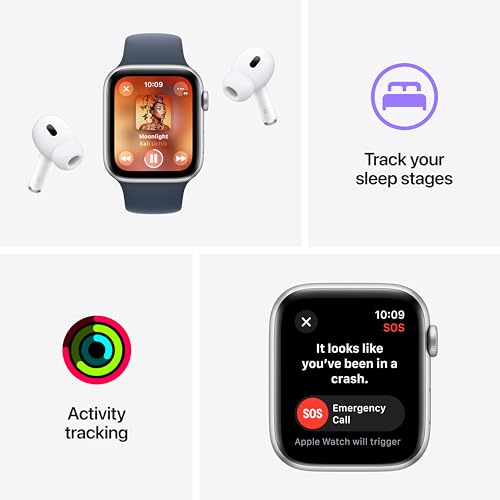Apple Watch SE 2nd Generation (GPS) 40mm Silver Aluminum Case with Winter Blue Sport Loop - MRE33LL/A - Image 5