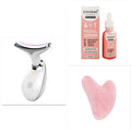 EMS Thermal LED Microcurrent Beauty Device Neck & Face Massager - White Set