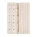 Ely's & Co. 2 Pack Crib Sheets - Linear Floral Collection - Pink
