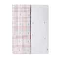 Ely's & Co. 2 Pack Waterproof Crib Sheets - Floral Plaid Collection - Pink