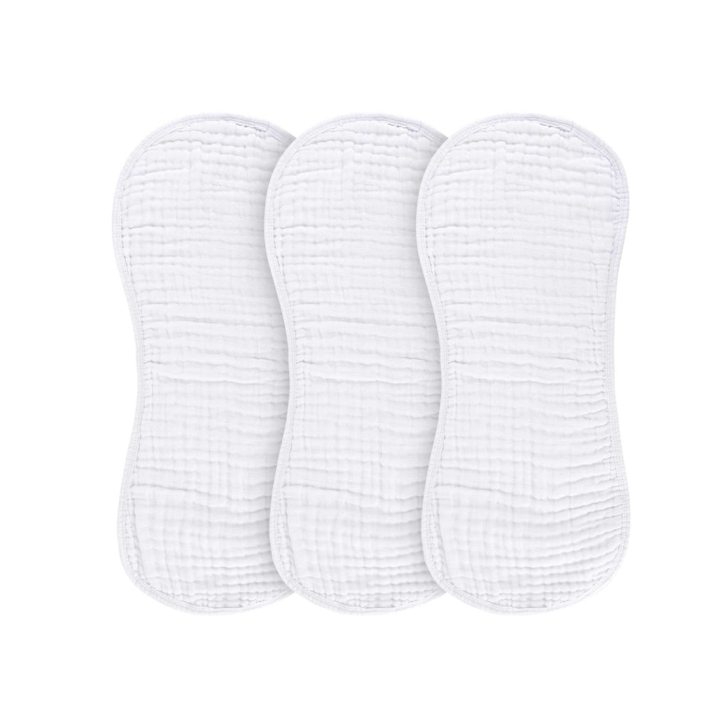 Ely's & Co. 3 Pack Muslin Burp Cloths - Solid White