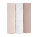Ely's & Co. 3 Pack Muslin Swaddles - Gingham Bear Collection - Pink