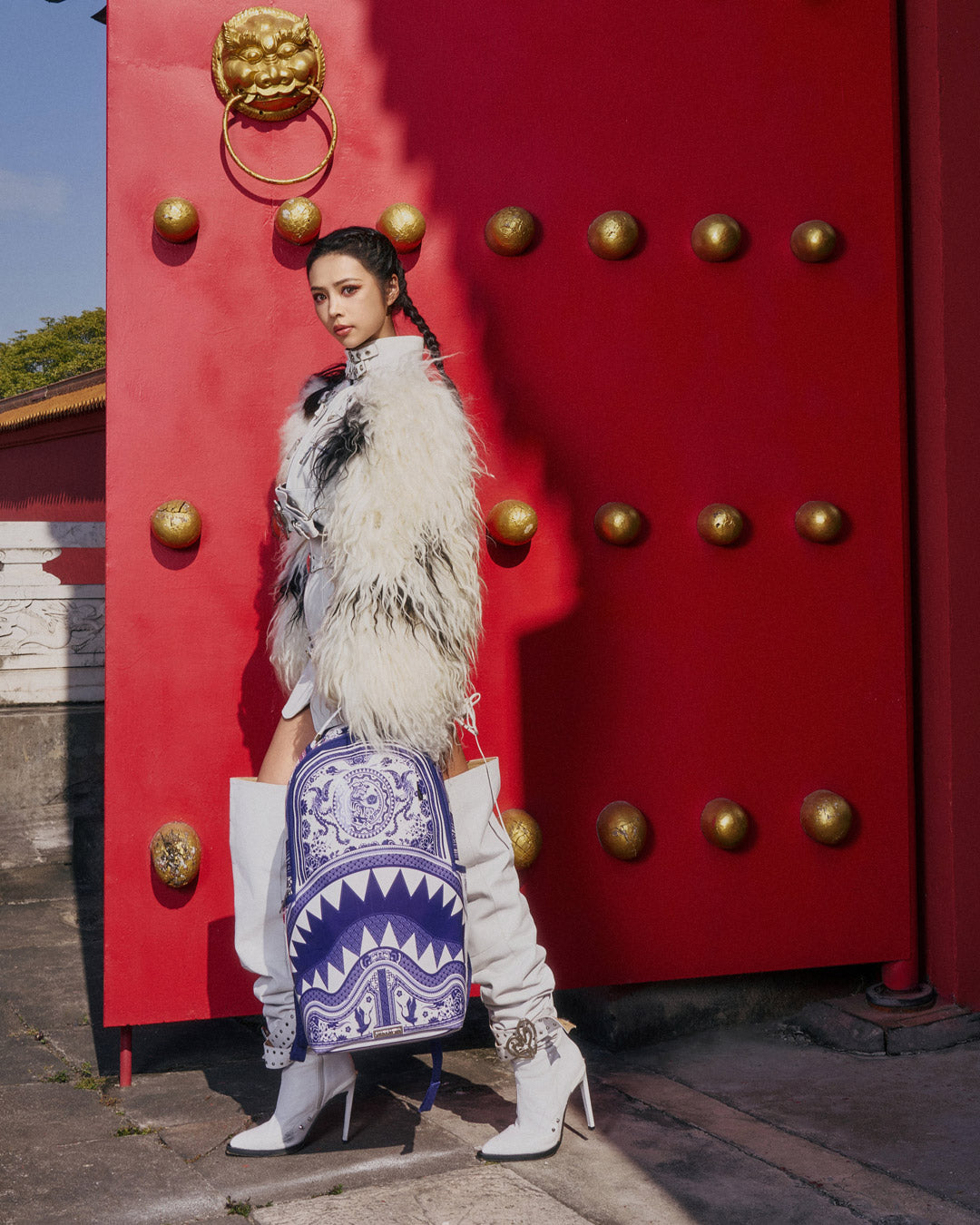 Porcelain Tiger Phoenix Shark Backpack - Image 10