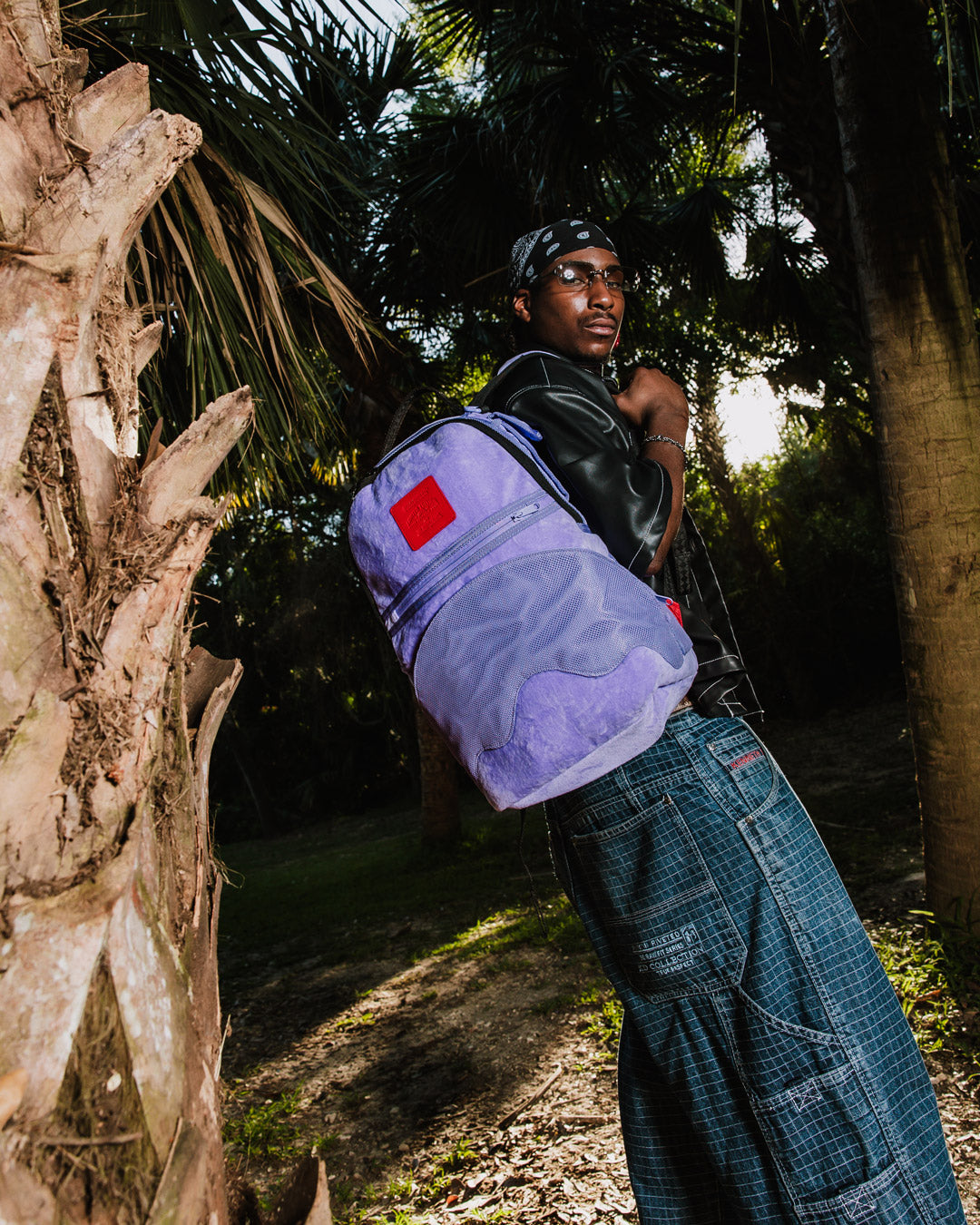 Nooo Way!!! a Reversible Backpack - Purple Velour to Og Sharks in Paris Backpack - Image 12