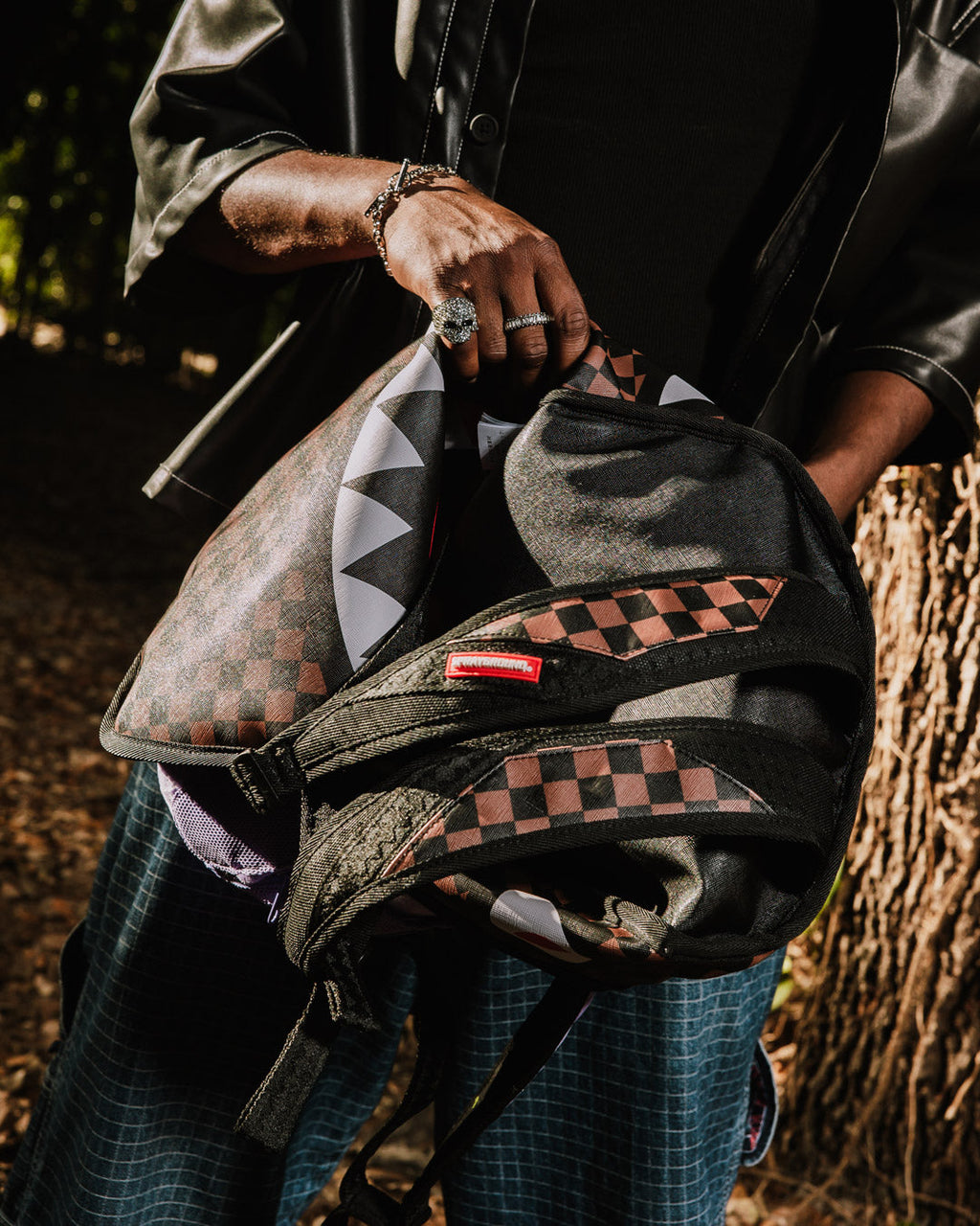Nooo Way!!! a Reversible Backpack - Purple Velour to Og Sharks in Paris Backpack - Image 10